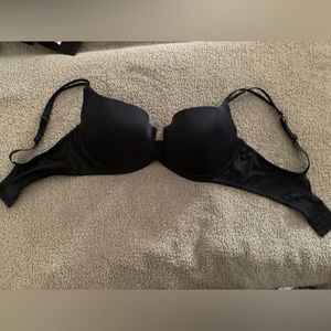 Ambrielle Black cut-out front BRA 40D Padded Push-up Underwire